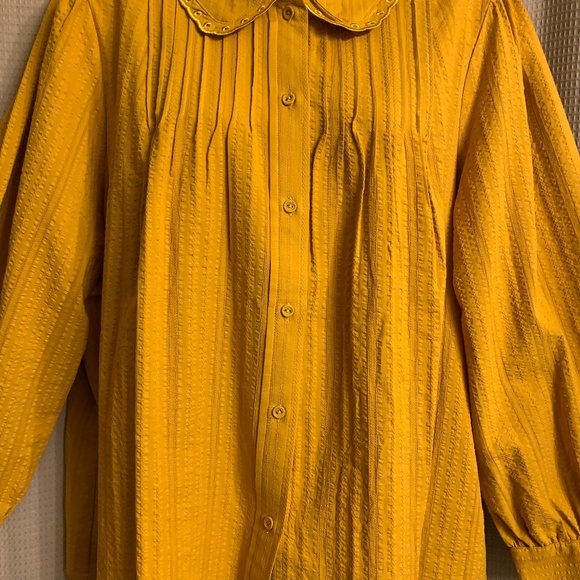 NWT LC Lauren Conrad Gold Blouse Puffy 3/4 Sleeves Women's XL - Picture 4 of 16